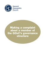 Making a complaint about a member of the GOsC's governance structure