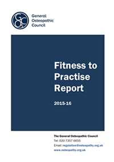 Fitness to Practise annual report 2015-16 - cover 200x283