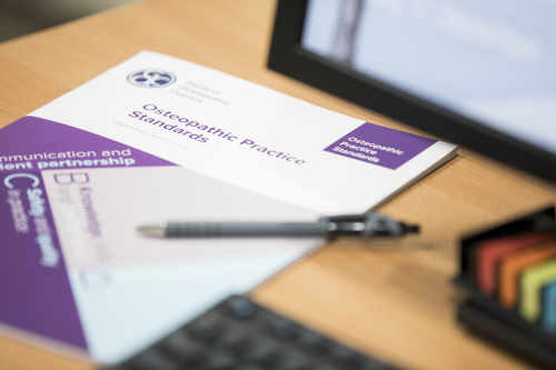 A picture of the Osteopathic Practice Standards booklet