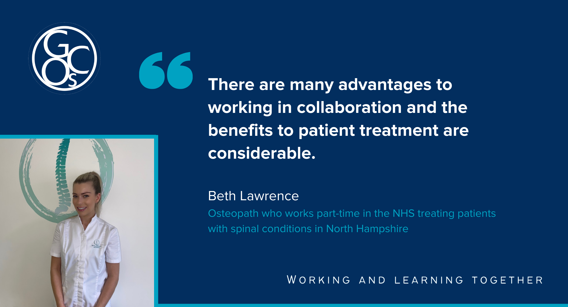 There are many advantages to working in collaboration and the benefits to patient treatment are considerable