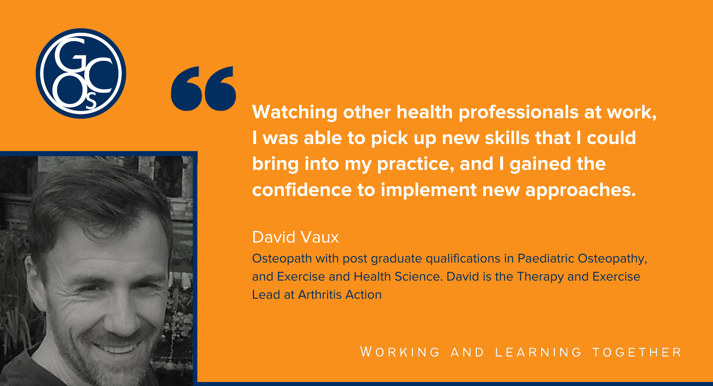 Watching other health professionals at work, I was able to pick up new skills that I could bring into my practice and I gained the confidence to implement new approaches