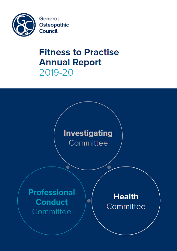 Fitness to Practise Annual Report 2019-2020 front cover