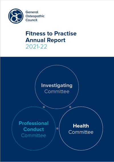 Fitness to Practise Annual Report 2021-22 front cover