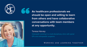 An image of Teresa Harvey with the quote